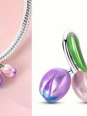 Beautiful tulip charm pendent